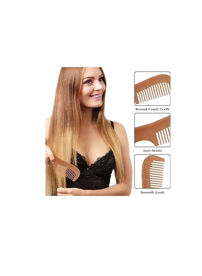 Wooden Hair Detangling Comb Suitable For All Hair Types Wide Teeth Handle Comb For Men Women Kids - Image 4