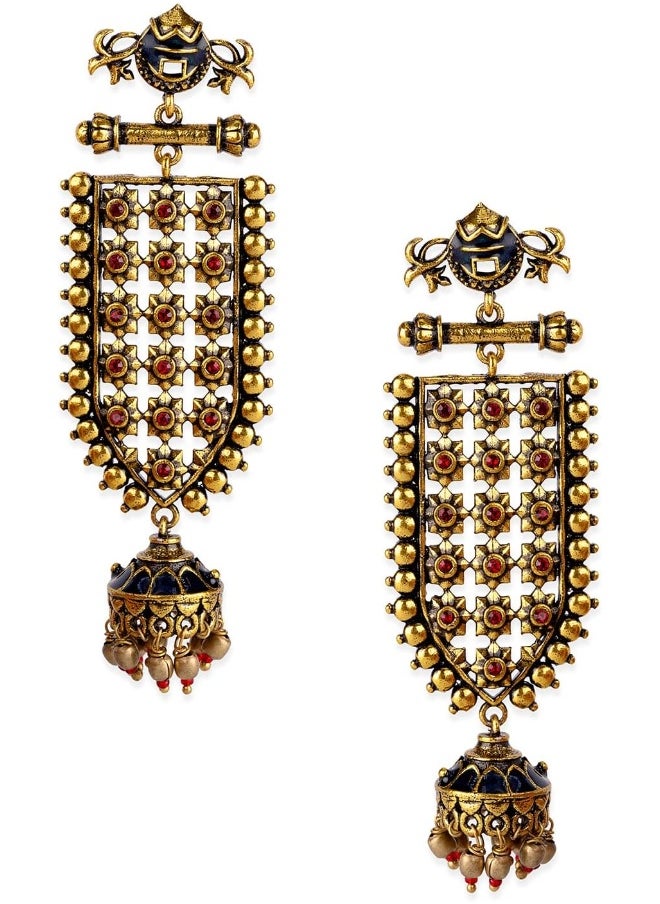 Arabian Nights Antique Traditional Golden Brass Earrings - pzsku/Z217EEE08A57C16516293Z/45/_/1730198351/3b6a38a9-11b1-4524-8e67-252a1d52695b