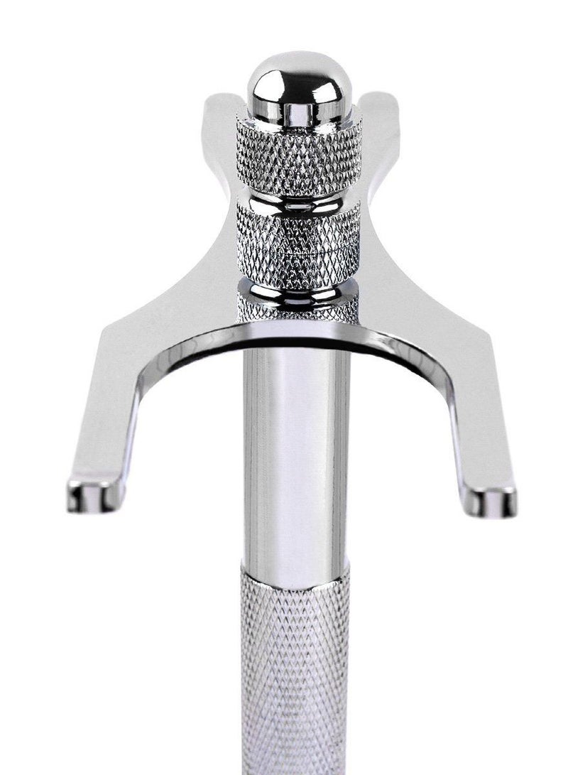 SYOSI Deluxe Chrome Safety Razor and Brush Stand Holder Fit All Your Shaving Accessories - Image 3