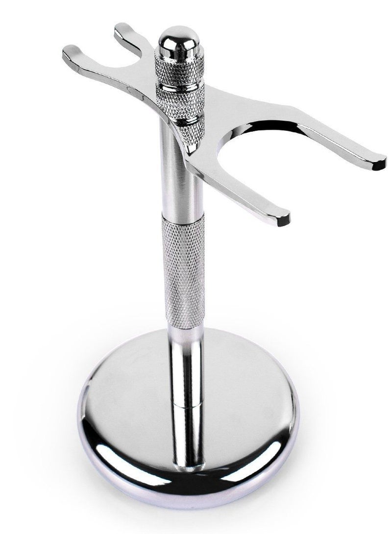 SYOSI Deluxe Chrome Safety Razor and Brush Stand Holder Fit All Your Shaving Accessories - Image 2