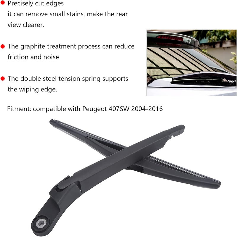 klarako Rear Windshield Wiper, Rear Arm Blade 6429 EV for 407SW 2004klarako 2016 - Image 4