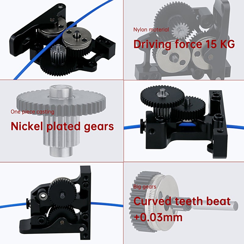 مضخة الطباعة ثلاثية الأبعاد Two Trees HGX-LITE متوافقة مع طابعات CREALITY 3D Ender-3/Ender-3 V2/CR-10/CR-10S و مناسبة لألياف القطر 1.75 مم من أنواع PLA/ABS/PETG/TPU/PP/PC/نايلون/PEEK/PEI - Image 5