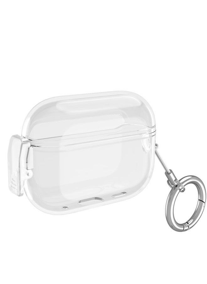 Generic - Protective Case Clear With Carabiner For AirPods Pro 2  Shockproof Lock buckle Cover  Front Led Visible - Image 1