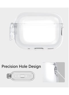 Generic Protective Case Clear With Carabiner For AirPods Pro 2  Shockproof Lock buckle Cover  Front Led Visible  - Image 3