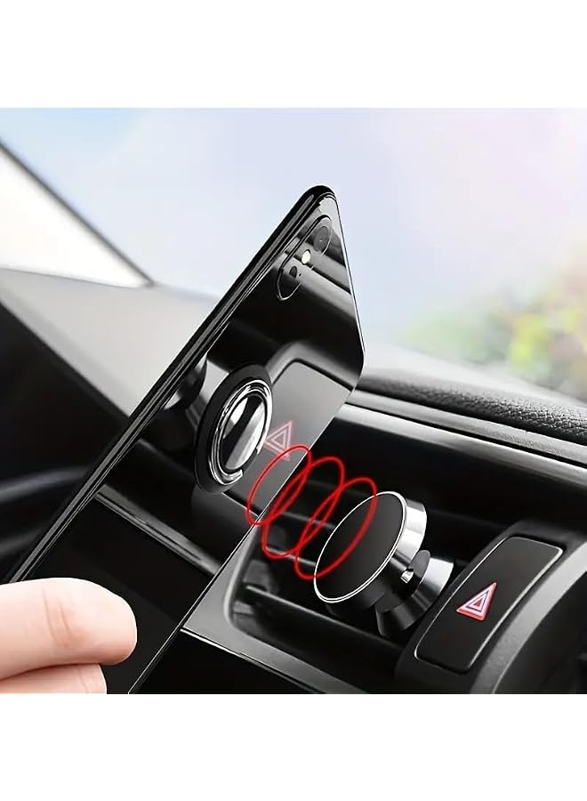 S-TOP Phone Ring Holder with 360° Rotation, Fits All Smartphones. Phone mount ultra slim. multi use. Strong magnetic phone ring and phone mount. Stylish and cute. Black colour - Image 4