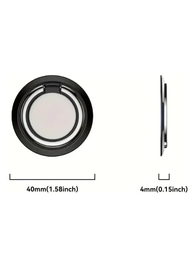 S-TOP Phone Ring Holder with 360° Rotation, Fits All Smartphones. Phone mount ultra slim. multi use. Strong magnetic phone ring and phone mount. Stylish and cute. Black colour - Image 3