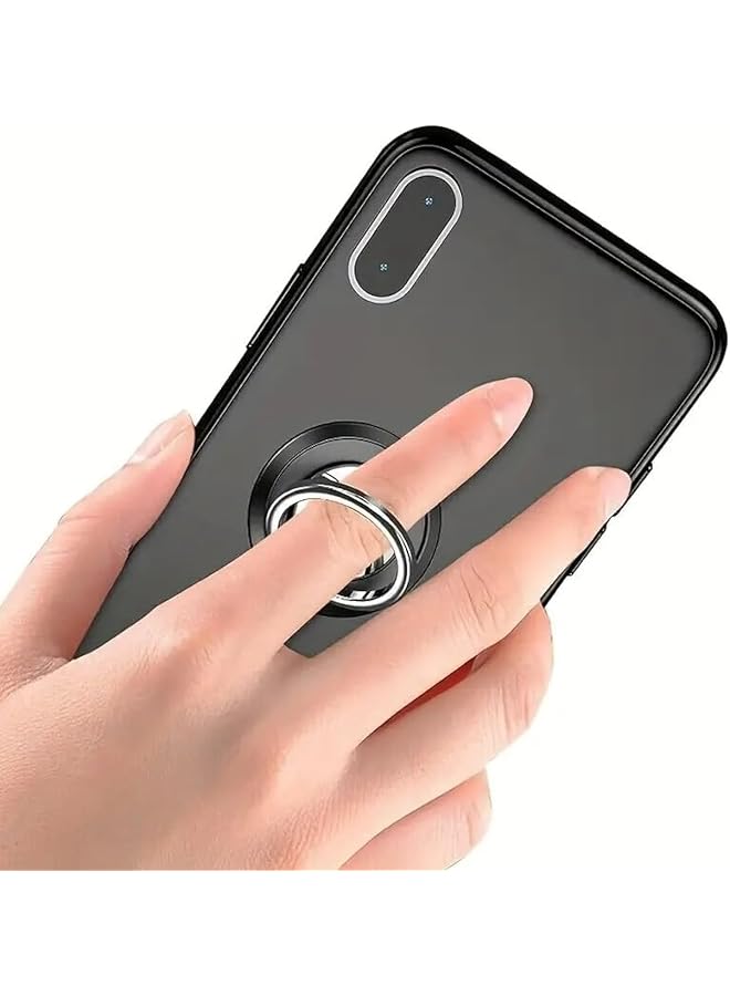 S-TOP Phone Ring Holder with 360° Rotation, Fits All Smartphones. Phone mount ultra slim. multi use. Strong magnetic phone ring and phone mount. Stylish and cute. Black colour - Image 1