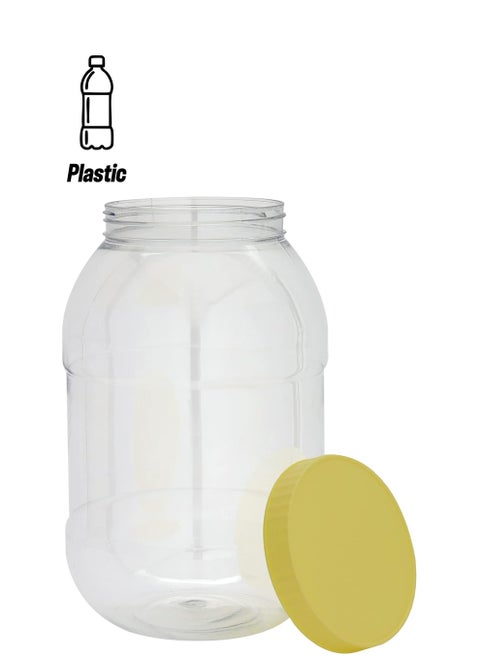 5L Plastic Round Jar with Lid Easy Storage for Spices, Legumes, Dry Fruits, Raisins, Chocolate for Kitchen