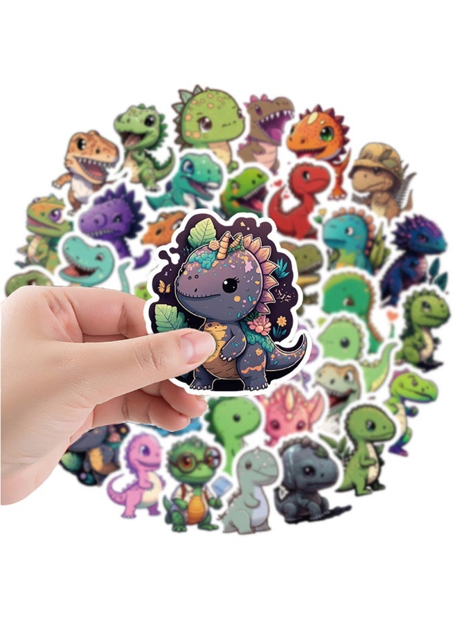 MYNGAPOP 50-Piece Cartoon Dinosaur Stickers Waterproof Animal Vinyl Stickers for Laptop - Image 5