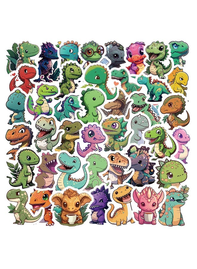 MYNGAPOP 50-Piece Cartoon Dinosaur Stickers Waterproof Animal Vinyl Stickers for Laptop - Image 1