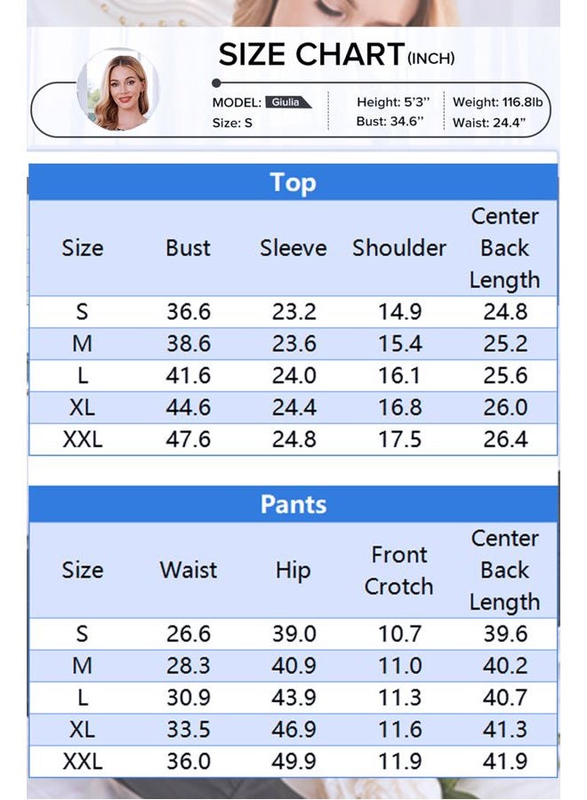Ekouaer 2 Pack Women's Pajama Set Long Sleeve Top With Jogger Pants Lounge Sets Sleepwear Loungewear with Pockets - Image 4