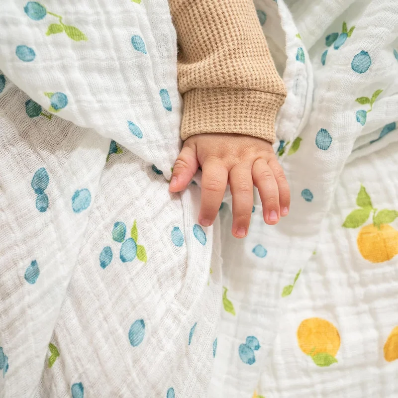 ايدن + أناي aden + anais Boutique 100% Organic Cotton Muslin Swaddle, Fresh Fruit, 2 Pack