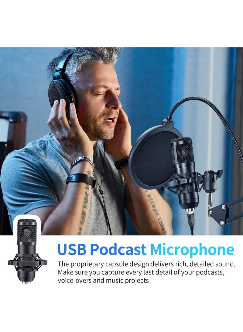 Arabest USB Gaming Microphone, PC Streaming Podcast Microphone, Professional 192khz/24bit Electrical Condenser Mic Kit with Sound Chipset & Adjustable Boom Arm Set for Streaming, Podcast, Studio and Singing  - Image 5