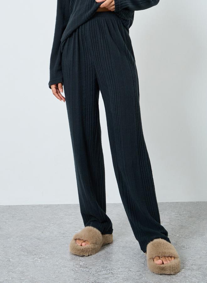 Styli Melange Brushed Rib Top and Pyjama Set - Image 5