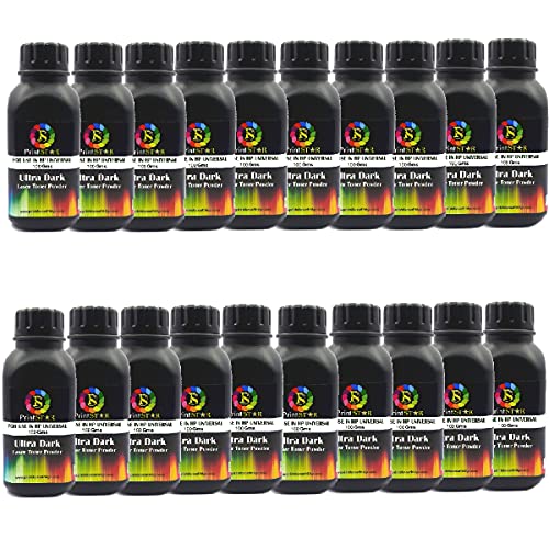 Print Star Ultra Dark Toner Powder for HP 12A/15A/49A/53A Canon FX9 Toner Powder Single Color Toner (Black) (Pack of 20) - Image 1