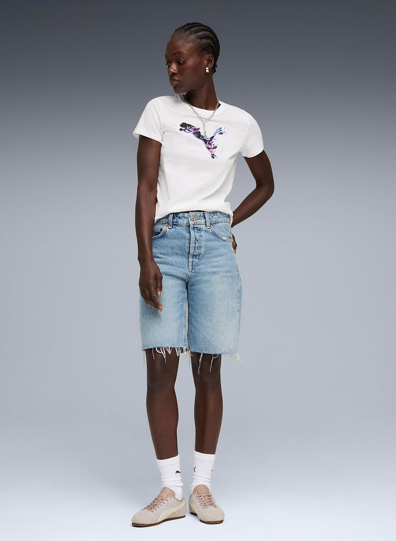 PUMA Graphics Floral Cat T-Shirt - Image 3