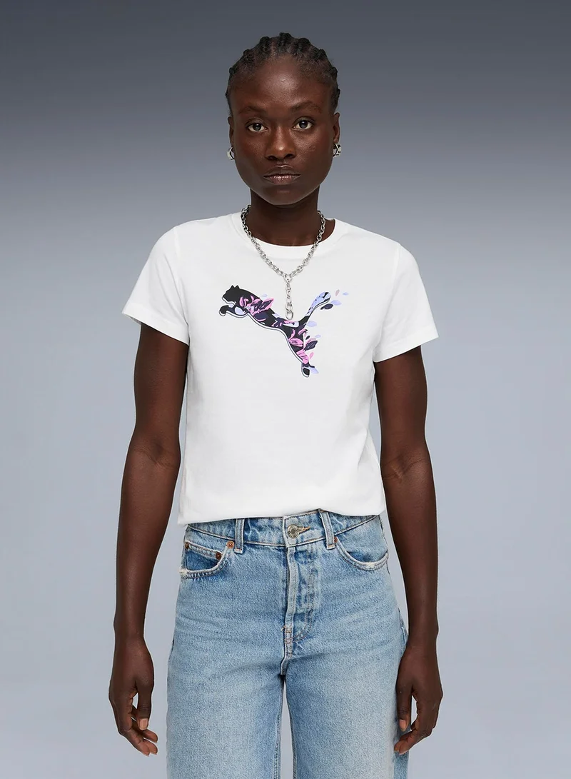 بوما تيشيرت قطة بنقوش زهور