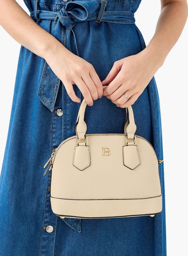 Flora Bella By Shoexpress Textured Tote Bag with Detachable Strap and Zip Closure