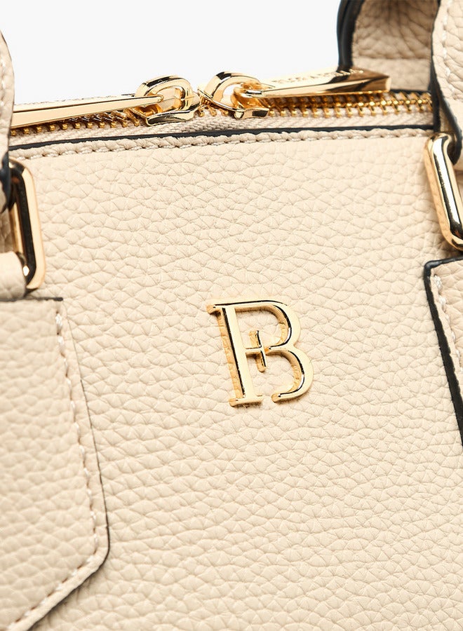 Flora Bella By Shoexpress Textured Tote Bag with Detachable Strap and Zip Closure - Image 5