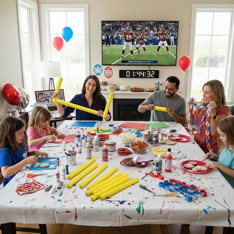 Pangda 31 Pcs Football Party Decorations Kit Football Goal Wall Decor Include 9 Pearl Cotton Tube 21 Tactical Stickers 1 Traceless Tape for Room Decor Sports Game Day Sport Theme Party Decorations - Image 5