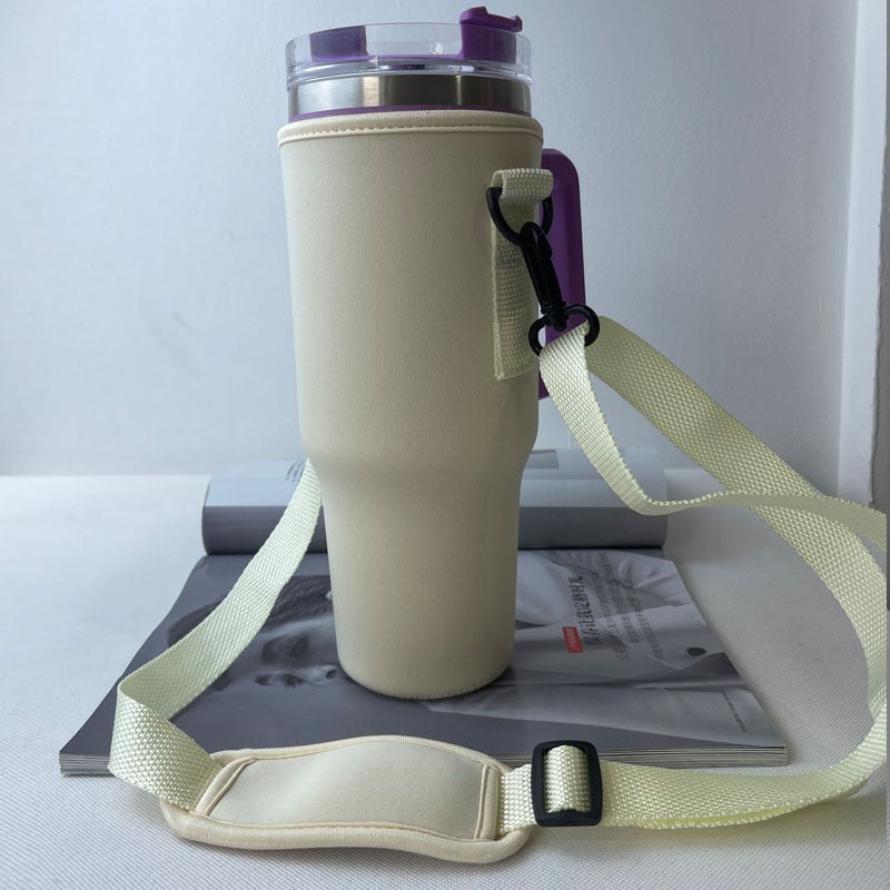 Spot Whole Hot Selling 40oz Ice Cup Cover Portable Car Neoprene Hand-Held Car Cup Cover(Beige) - Image 1