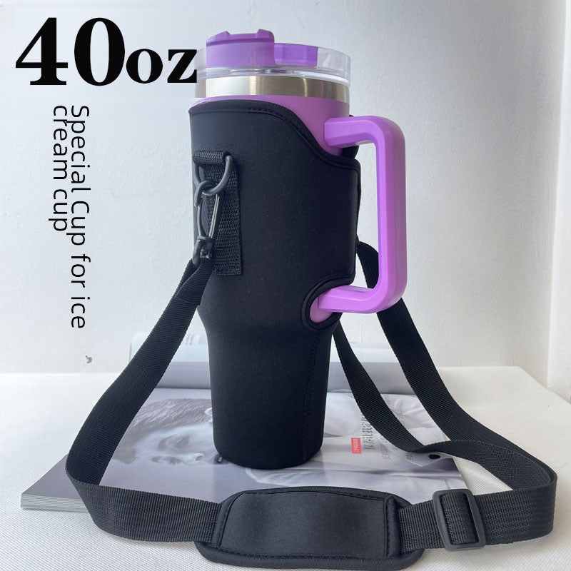 Spot Whole Hot Selling 40oz Ice Cup Cover Portable Car Neoprene Hand-Held Car Cup Cover(Beige) - Image 2