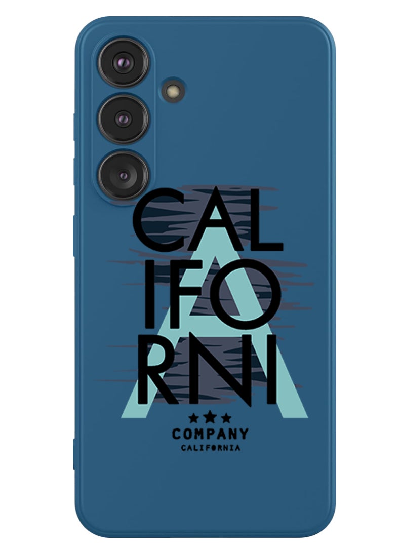 Theodor Protective Slim Fit Case Liquid Silicone Cover with Full Body Protection Anti-Scratch Shockproof Case For Samsung Galaxy S24 (Blue) - California Black - Image 1