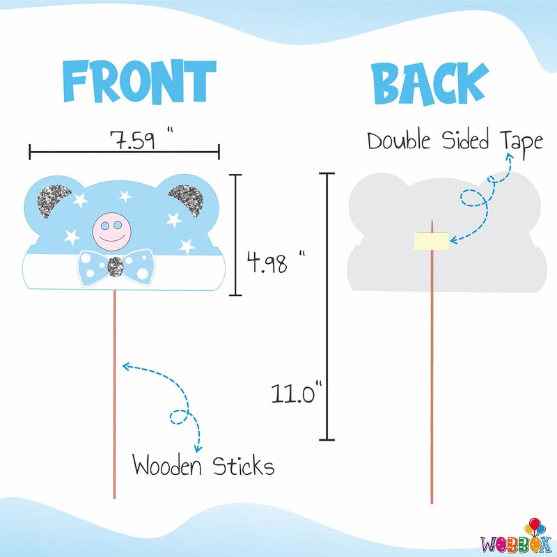 WOBBOX Wobbox Baby Shower Decoration Items| Baby Shower Ceremony Photo Booth Props for Photoshoot, Baby Shower Banner& Mom to Be Sash, Godh Bharai Ceremony Decoration Kit-(FP4773)  - Image 3