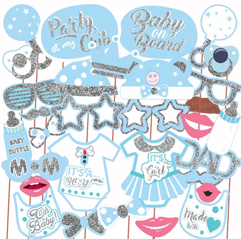 WOBBOX Wobbox Baby Shower Decoration Items| Baby Shower Ceremony Photo Booth Props for Photoshoot, Baby Shower Banner& Mom to Be Sash, Godh Bharai Ceremony Decoration Kit-(FP4773)  - Image 5