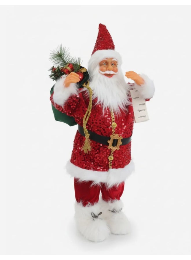 AKDC Grand Christmas Santa Figurine in Red Glitter Dress – 75 cm - Image 2
