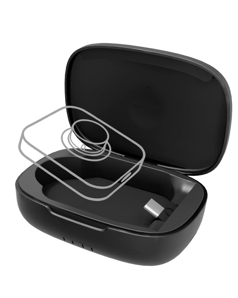 Doohoeek Updated Charging Case Compatible with Oura Ring 4 & 3 Charger, Wireless Power Station Fits Official Chargers & Fit All-Sized Rings Gen 4 & 3 1000mAh (Official Charger NOT Included), Black - Image 1