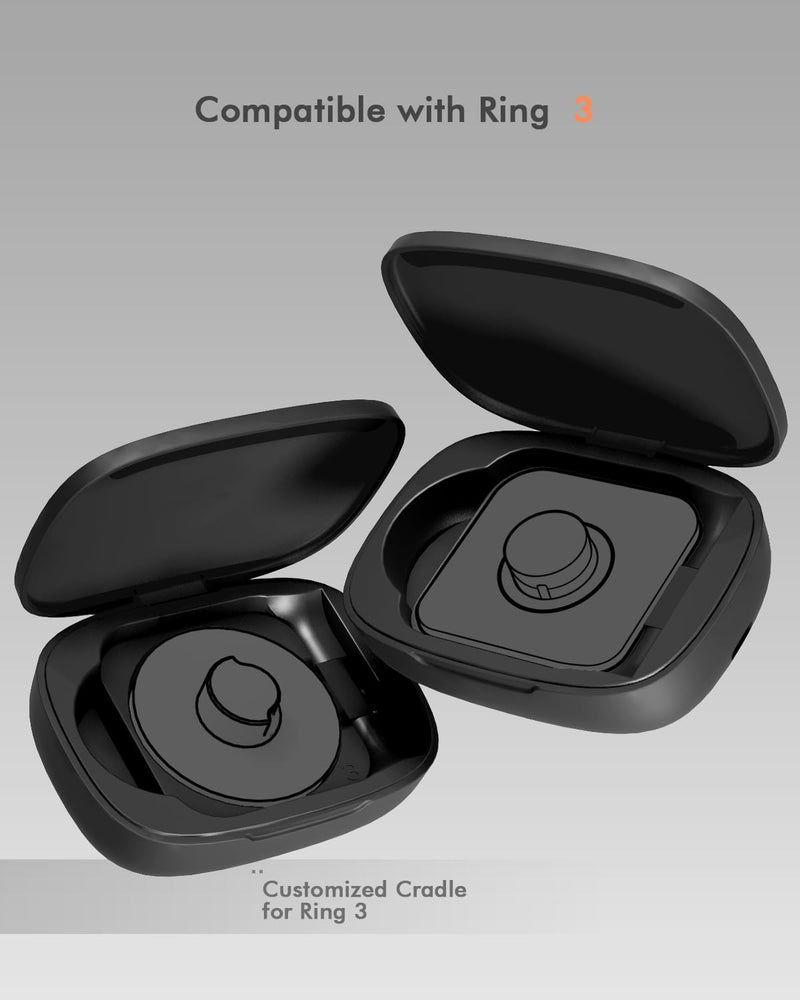 Doohoeek Updated Charging Case Compatible with Oura Ring 4 & 3 Charger, Wireless Power Station Fits Official Chargers & Fit All-Sized Rings Gen 4 & 3 1000mAh (Official Charger NOT Included), Black - Image 5