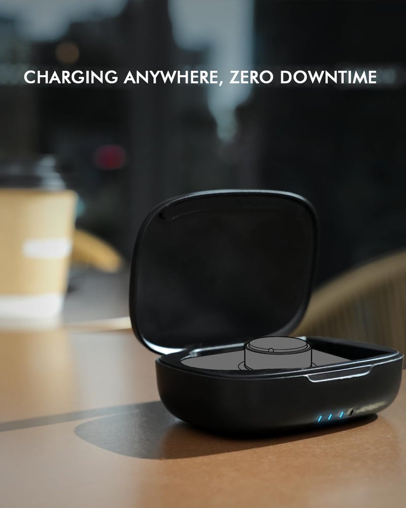 Doohoeek Updated Charging Case Compatible with Oura Ring 4 & 3 Charger, Wireless Power Station Fits Official Chargers & Fit All-Sized Rings Gen 4 & 3 1000mAh (Official Charger NOT Included), Black - Image 4
