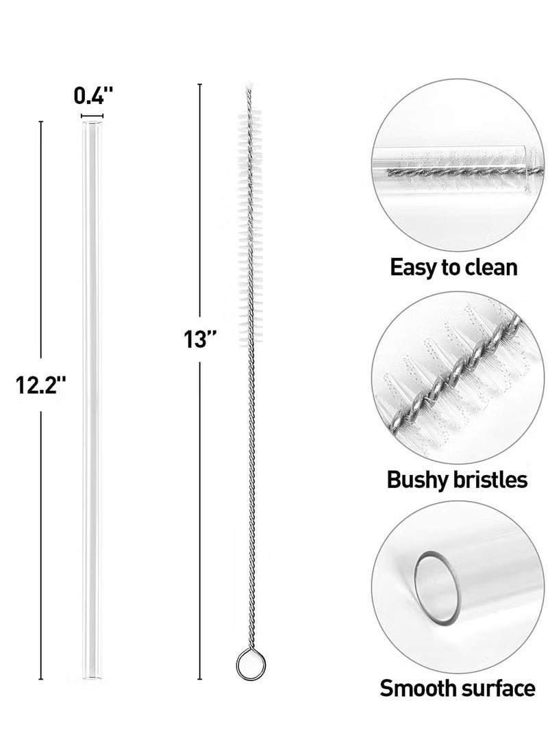 for Stanley Cup Accessories, Compatible with Stanley Cup 40 oz, Reusable Straws, Include 1 Pack 12.2" Replacement Straw, and 1 Pack 13" Straw Cleaning Brush