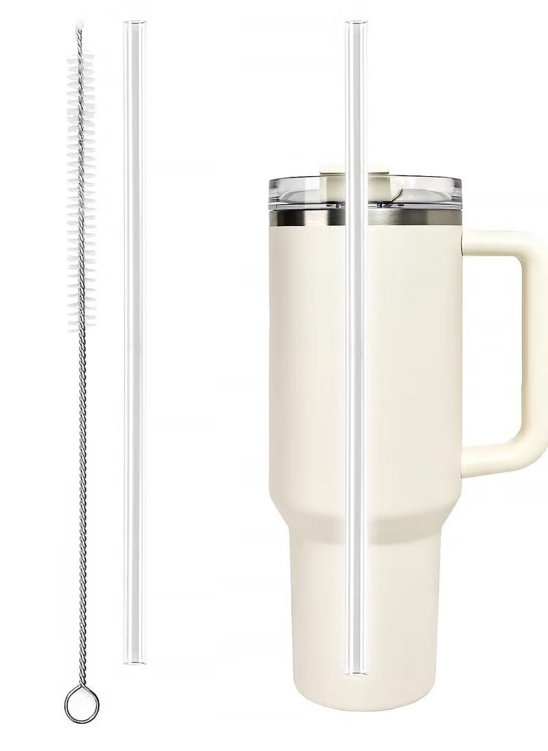 Generic - for Stanley Cup Accessories, Compatible with Stanley Cup 40 oz, Reusable Straws, Include 1 Pack 12.2" Replacement Straw, and 1 Pack 13" Straw Cleaning Brush - Image 1