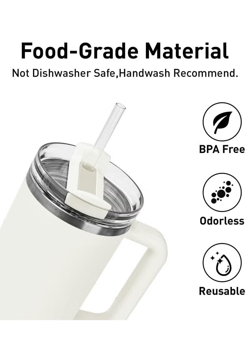 Generic - for Stanley Cup Accessories, Compatible with Stanley Cup 40 oz, Reusable Straws, Include 1 Pack 12.2" Replacement Straw, and 1 Pack 13" Straw Cleaning Brush - Image 1