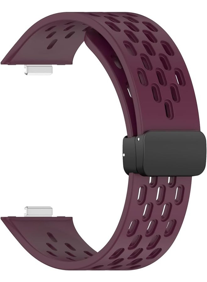 Silicone Strap Compatible with Huawei Watch Fit 3/Fit 4/Fit 4 Pro – Sport Breathable Band with Magnetic Metal Buckle, Quick Release Soft Replacement Wristband for Men and Women - Image 3