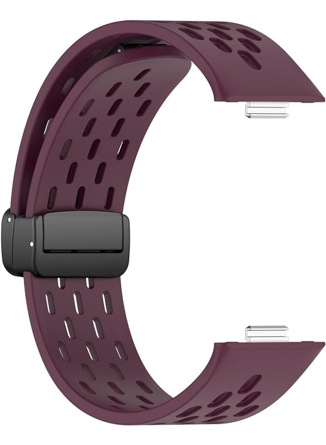 Silicone Strap Compatible with Huawei Watch Fit 3/Fit 4/Fit 4 Pro – Sport Breathable Band with Magnetic Metal Buckle, Quick Release Soft Replacement Wristband for Men and Women - Image 4