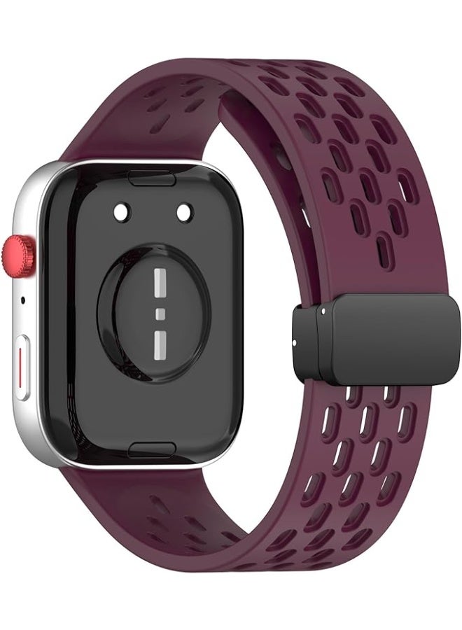 Silicone Strap Compatible with Huawei Watch Fit 3/Fit 4/Fit 4 Pro – Sport Breathable Band with Magnetic Metal Buckle, Quick Release Soft Replacement Wristband for Men and Women - Image 2