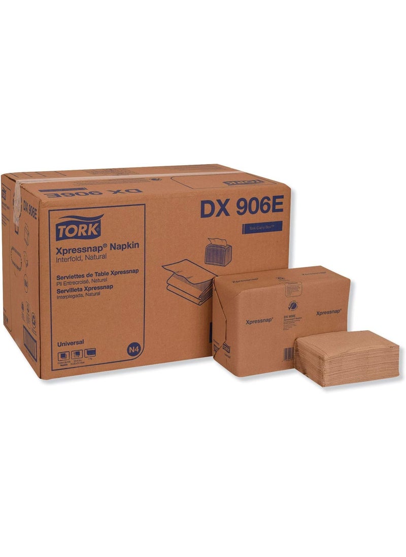 Tork Tork DX906E Advanced Xpressnap Dispenser Napkin Interfold 1Ply 85 Length x 130 Width Kraft 6 Packs per Box 500 per Pack 3000 Napkins per Box  - Image 1
