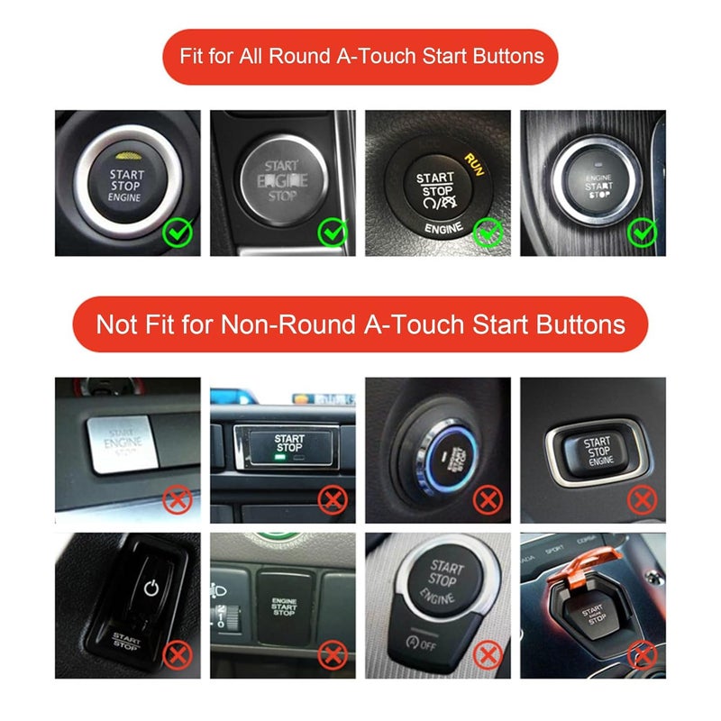 Car Start Button Cover | 3D Steering Wheel Anti Scratch Accessories | Start Stop Button Cover | for Car SUV Truck Daily Commuting Travel Driving Urban - Image 4
