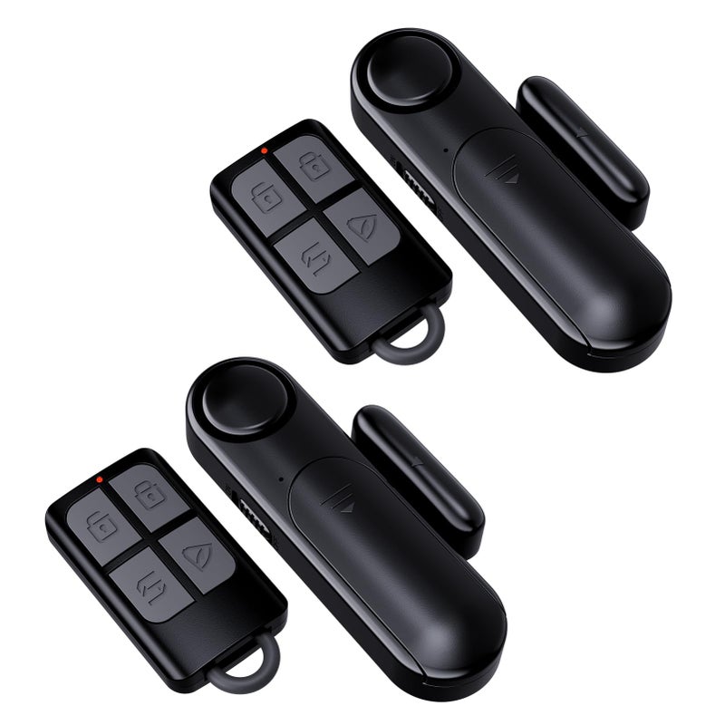 METAK Window and Door Alarm When Opened for Kids SafetyHome Security 2 Pack Sliding Door Sensor Alarms with Remote for DementiaBurglar Alert for BusinessGarageApartment EntryBackFrontPool Black - Image 2