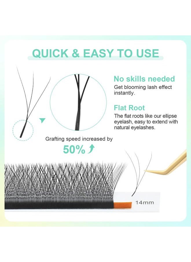 NAGARAKU W Eyelash Extension 3D Volume Premade Fan 0.07mm D curl 8-15mm mix Faux Mink Matte Black Cluster Easy Fanning yy Eye Lashes  - Image 5