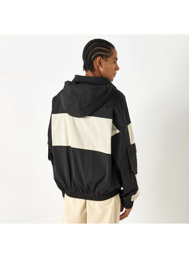 STARTER Starter Panel Detail Biker Jacket with Long Sleeves and Hood  - Image 3