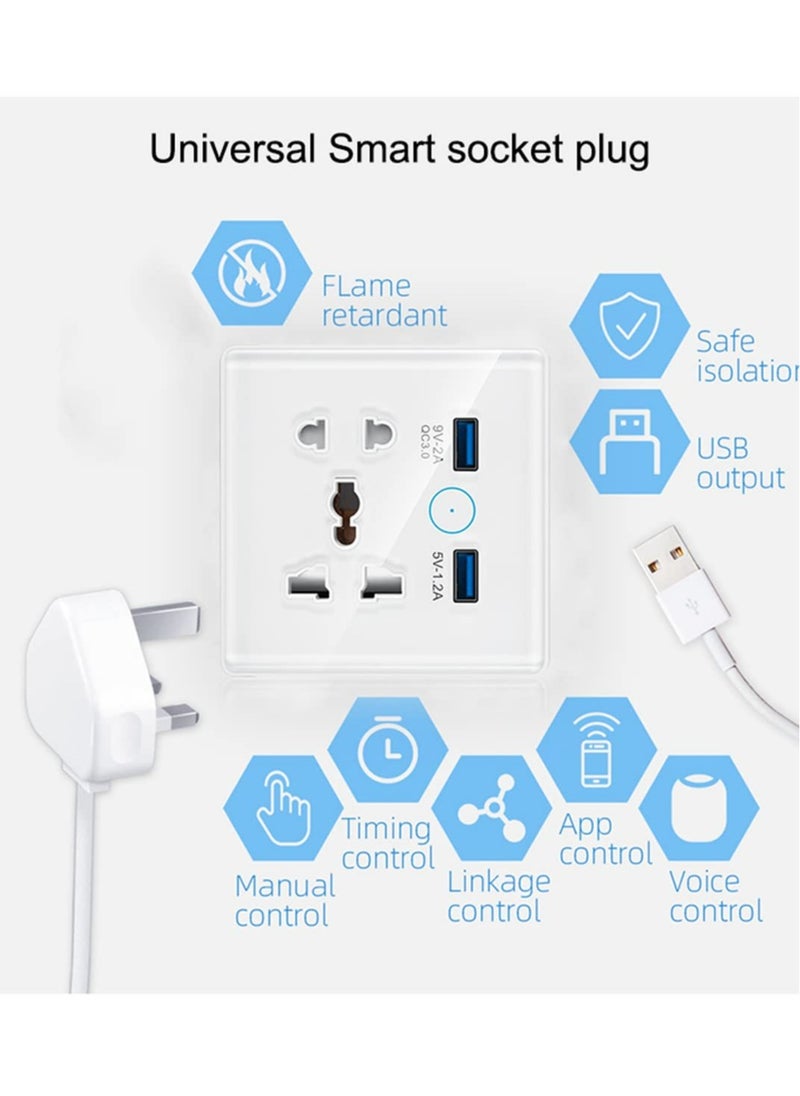 ALINK - Smart Wall Wifi Outlet Wall Socket with USB WiFi Wall Plug Compatible with Apple Homekit Works with Siri Alexa Google Home No Hub Required - Image 1