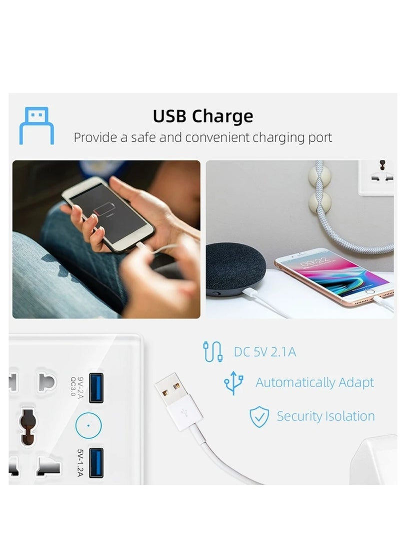 ALINK - Smart Wall Wifi Outlet Wall Socket with USB WiFi Wall Plug Compatible with Apple Homekit Works with Siri Alexa Google Home No Hub Required - Image 1