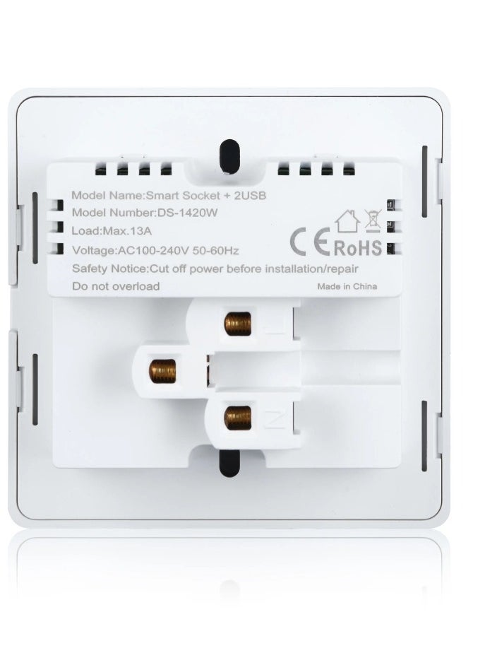 ALINK - Smart Wall Wifi Outlet Wall Socket with USB WiFi Wall Plug Compatible with Apple Homekit Works with Siri Alexa Google Home No Hub Required - Image 1