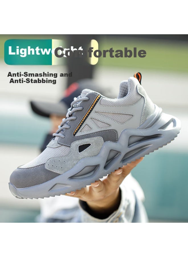 Dinggu Men'S Breathable Labor Protection Shoes For Construction Sites, Anti-Odor, Electrician Insulation, Anti-Smashing, Anti-Stabbing, Steel Toe, Lightweight 1055Hui45 - Image 4