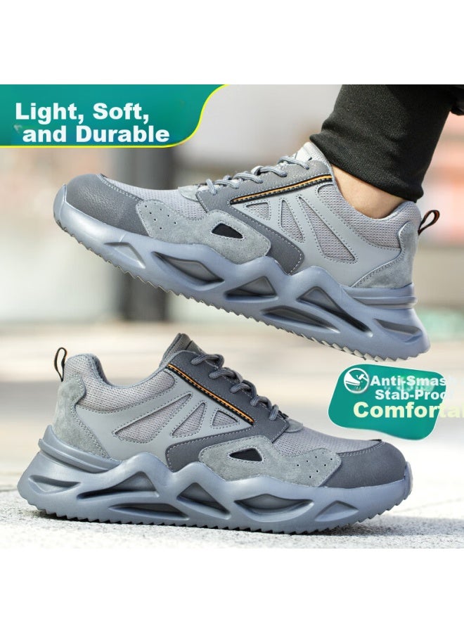 Dinggu Men'S Breathable Labor Protection Shoes For Construction Sites, Anti-Odor, Electrician Insulation, Anti-Smashing, Anti-Stabbing, Steel Toe, Lightweight 1055Hui45 - Image 5