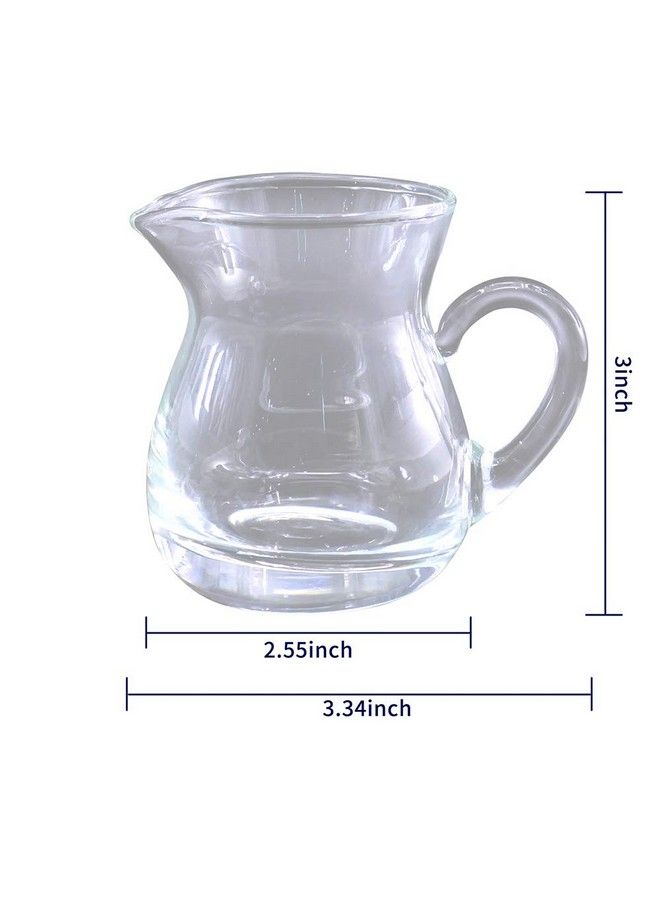 DGQ Classic Glass Creamer Pitcher With Handle 4Oz Pack Of 2 Milk Pourer Mini Creamer For Coffee Tea Maple Syrup Serving - Image 5